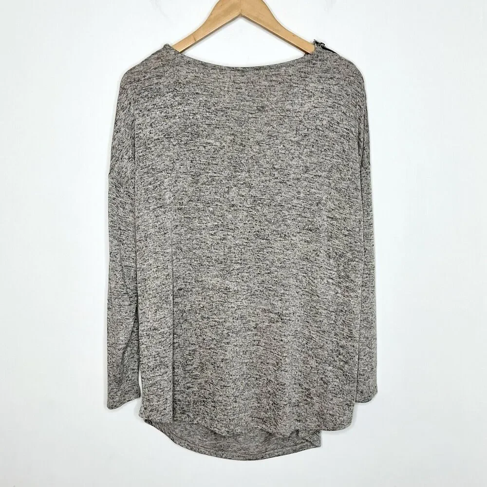 Carmen Marc Valvo Cowl Neck Knit Top Heather Tan Womens 1X Long Sleeve - Picture 7 of 7